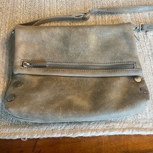 Hammitt small leather clutch/crossbody with strap